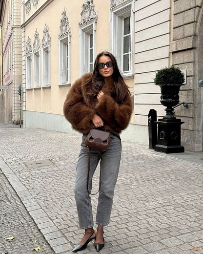 Faux Fur Coat Short Chic