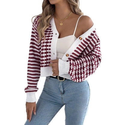 Striped Lantern Long Sleeve Sweater