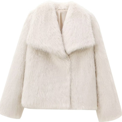 French Lapel Fur Plush Coat