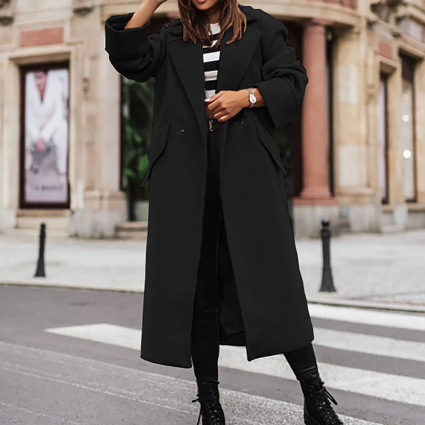Nordalle™ – Long Collar Woolen Overcoat