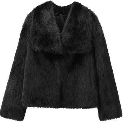French Lapel Fur Plush Coat