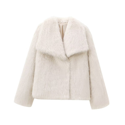 French Lapel Fur Plush Coat