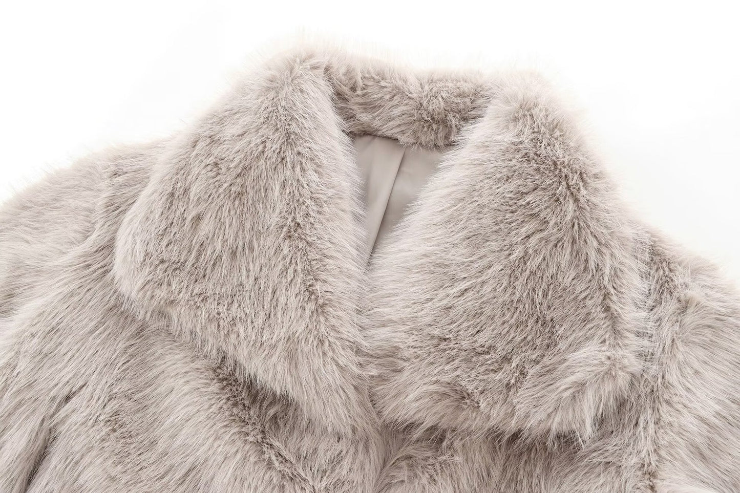 French Lapel Fur Plush Coat
