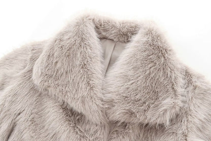 French Lapel Fur Plush Coat