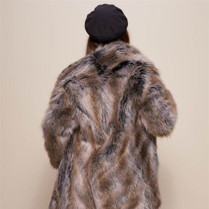 Foxora™ – Long Fox Fur Coat