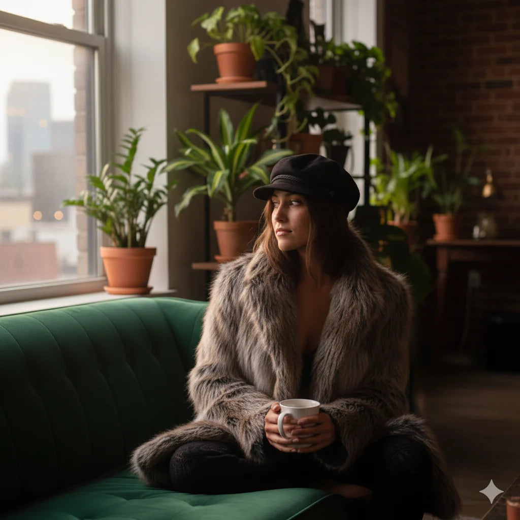 Foxora™ – Long Fox Fur Coat