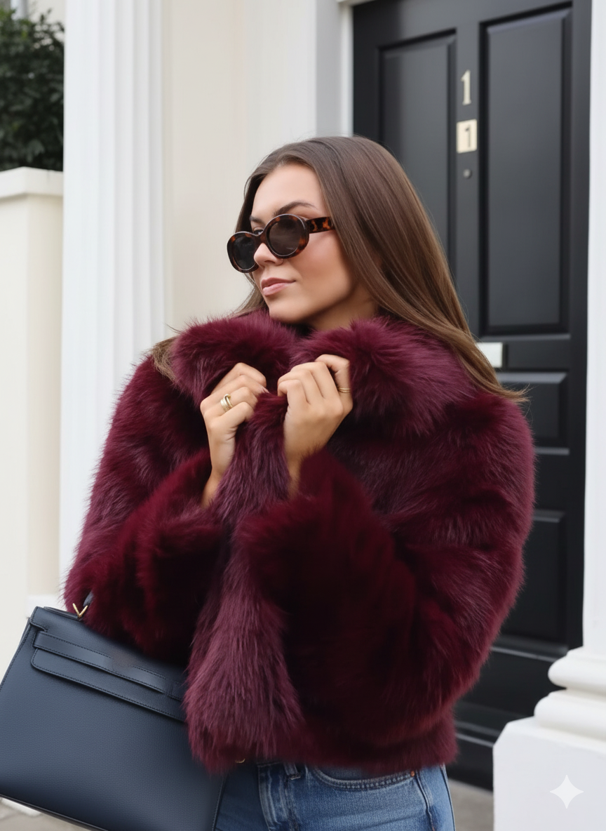 French Lapel Fur Plush Coat