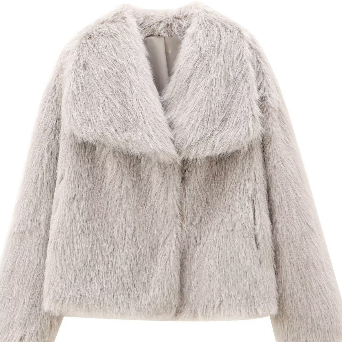 French Lapel Fur Plush Coat